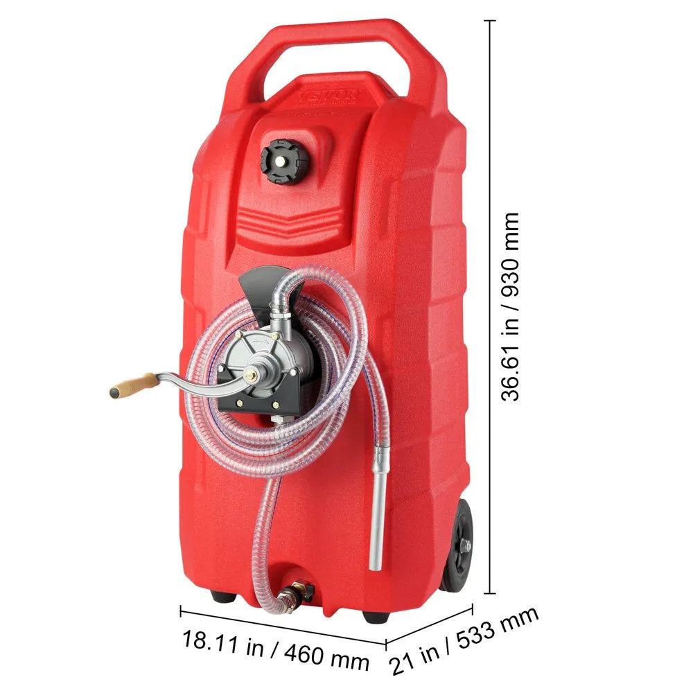 16 Gallon Portable Fuel Caddy, 7.8 L/Min, Red - JGC16P