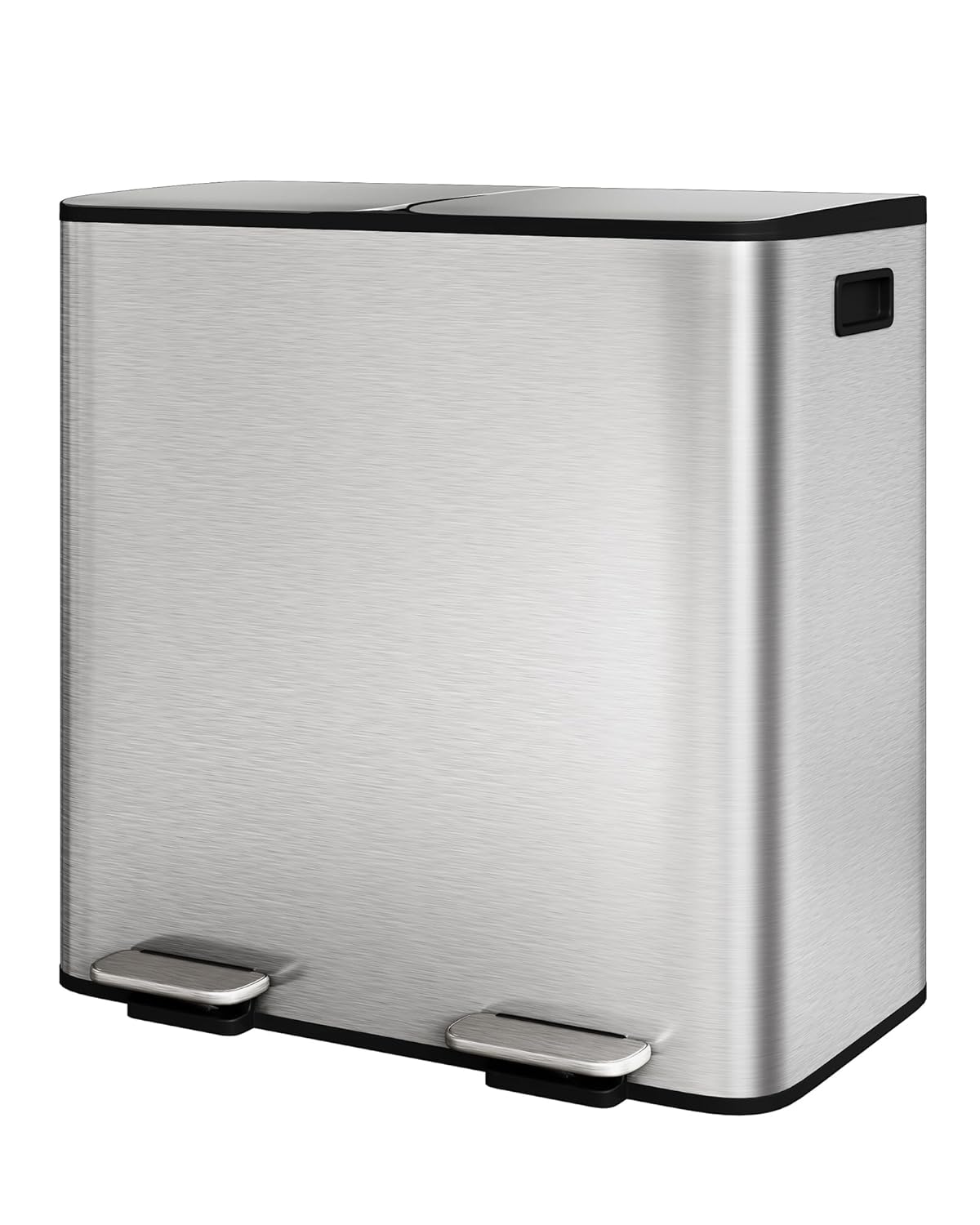 Garvee Dual Compartment Kitchen Step Trash Can, 2 x 10.6 gal, Silver