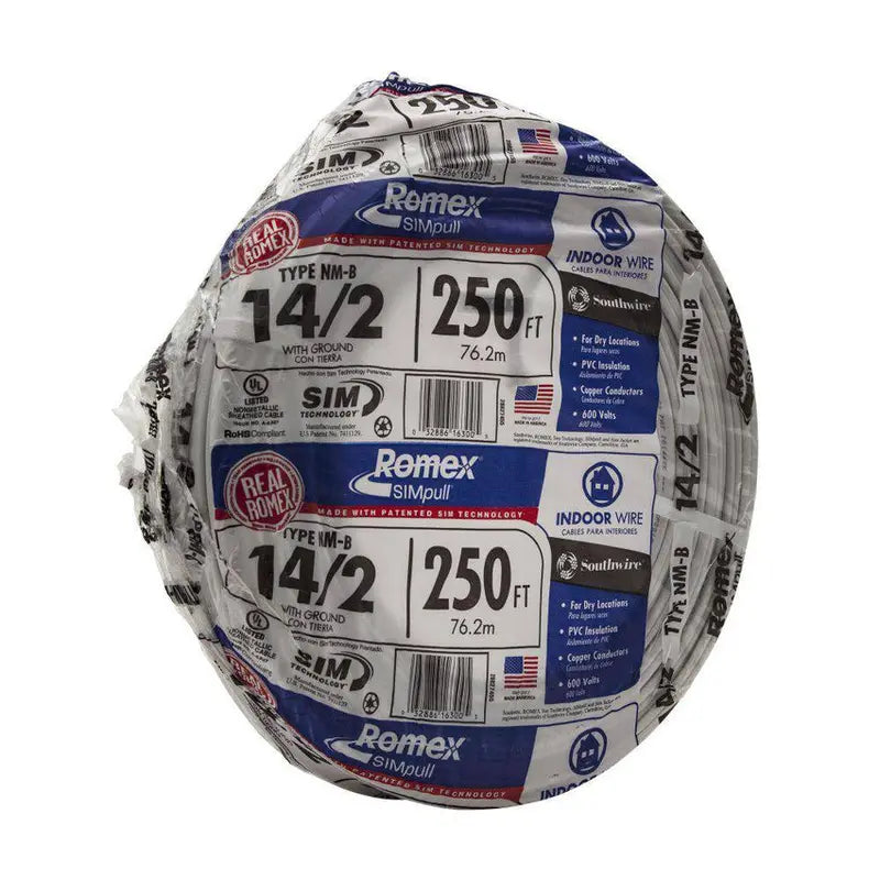 Southwire 250-Foot 14/2 Romex NM-B SIMpull Copper Solid Conductor Cable - 28827455
