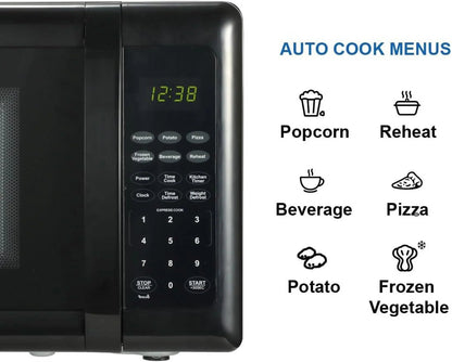 Compact Countertop Microwave Oven, 0.7 Cu. Ft., 700W, Black