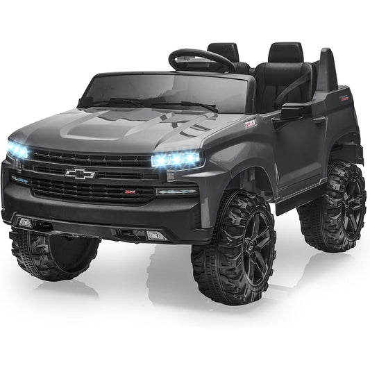 Jojoka Chevrolet Silverado 24V 2-Seater Kids Ride-On Truck - Gray