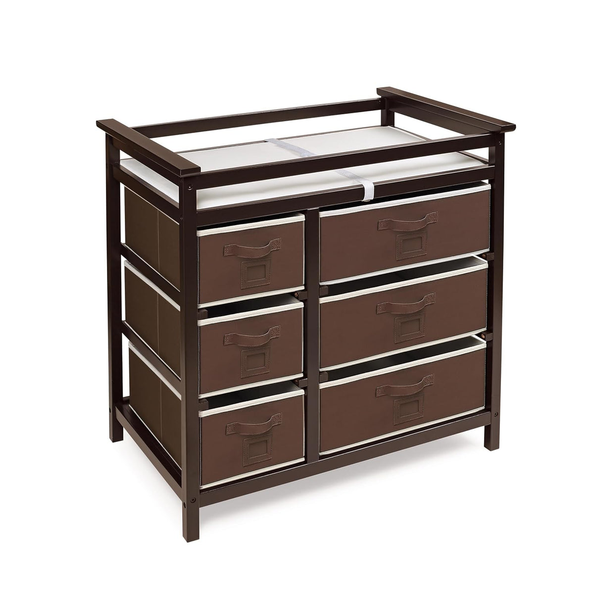 Badger Basket Baby Changing Table With 6 Storage Drawers - Espresso
