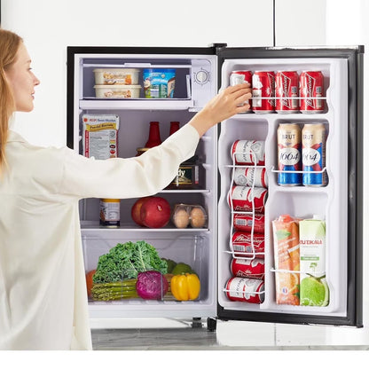 Simenmax Single Door Mini Fridge, 3.2 Cu. Ft., Silver