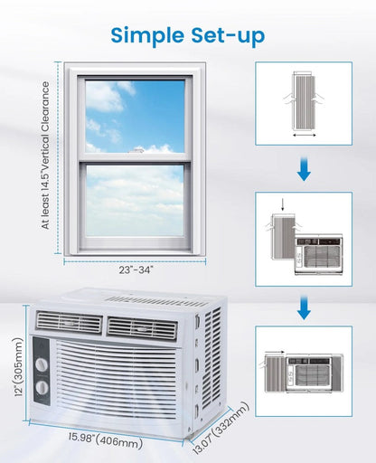 Garvee 5000 BTU Window Air Conditioner, White