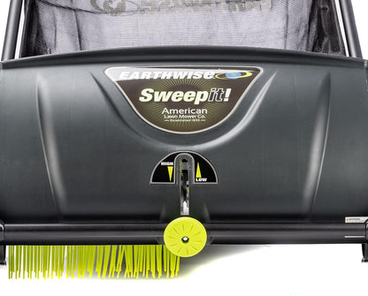 21-Inch Leaf And Grass Push Lawn Sweeper - Black