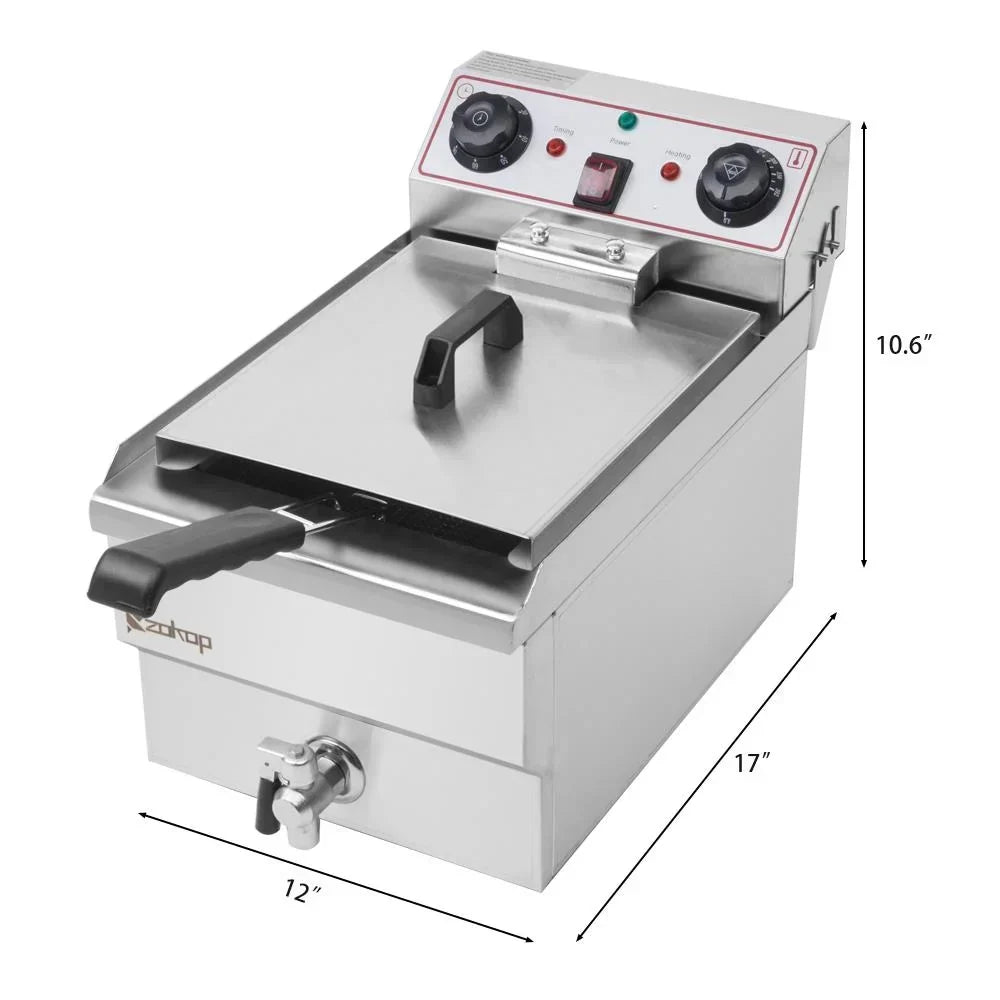 Ktaxon Electric Deep Fryer 12.5QT 1700W Stainless Steel Adjustable Temperature