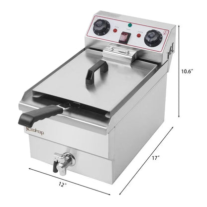 Ktaxon Electric Deep Fryer 12.5QT 1700W Stainless Steel Adjustable Temperature