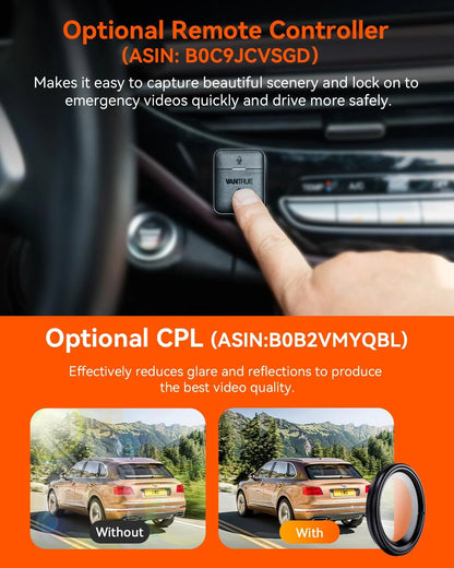 Vantrue 3-Channel 4K WiFi Dash Cam - N4 Pro