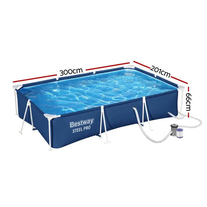 Bestway Steel-Frame Above-Ground Swimming Pool With Filter Pump - Rust-Resistant Build