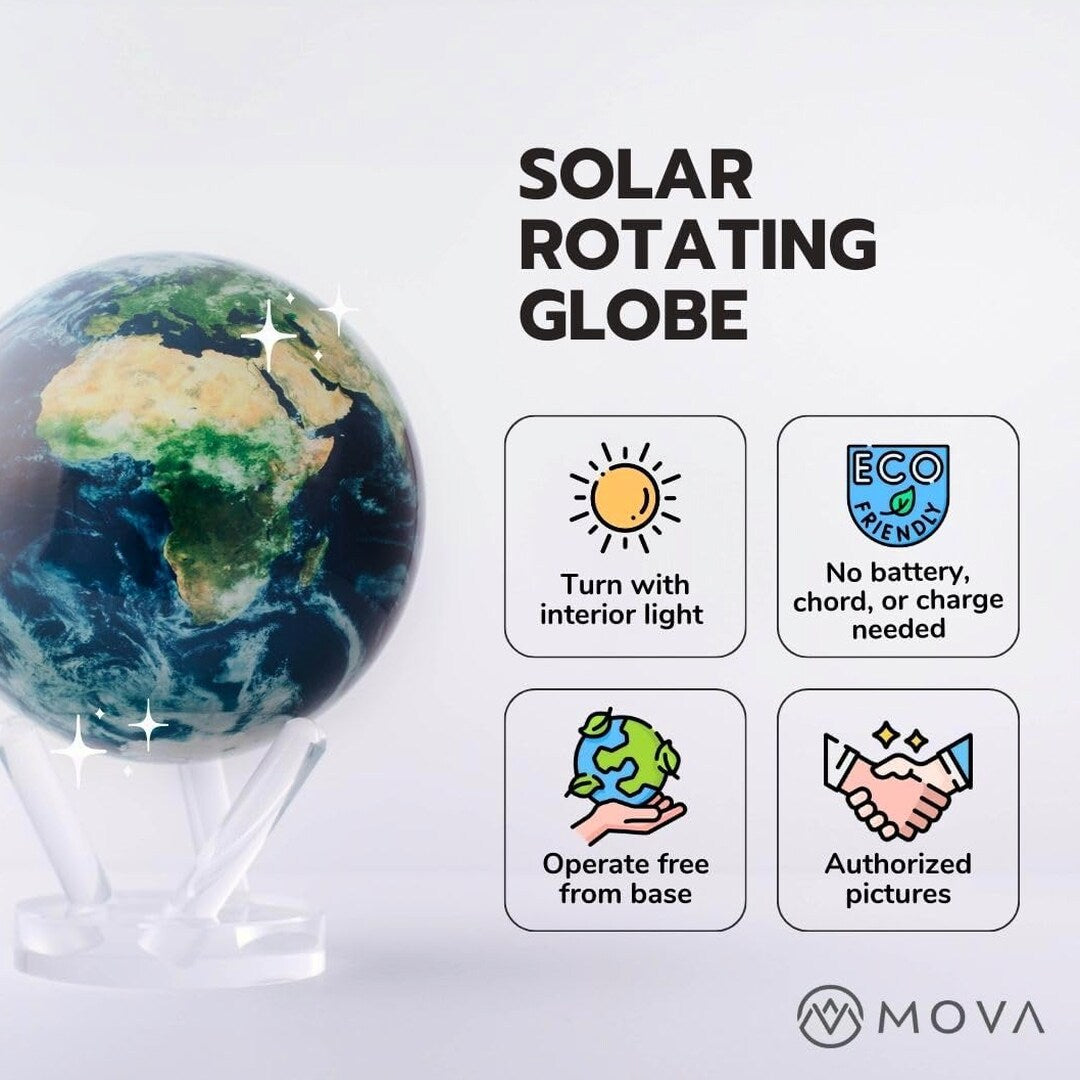 MOVA 4.5in Self-Rotating Physical Globe Earth With Clouds