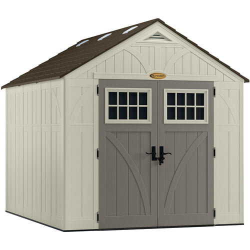 8 x 10 ft Steel-Reinforced Double-Wall Resin Storage Shed - Vanilla