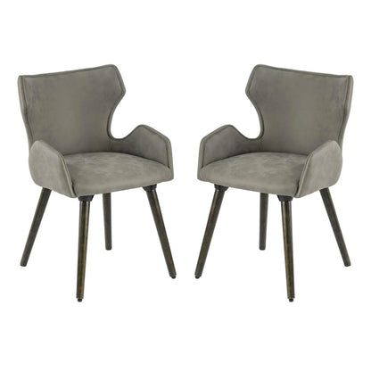 A & B Home Set Of 2 Dining Chairs, 22in W X 23.2in D X 32.3in H - 49809-GRAY-DS