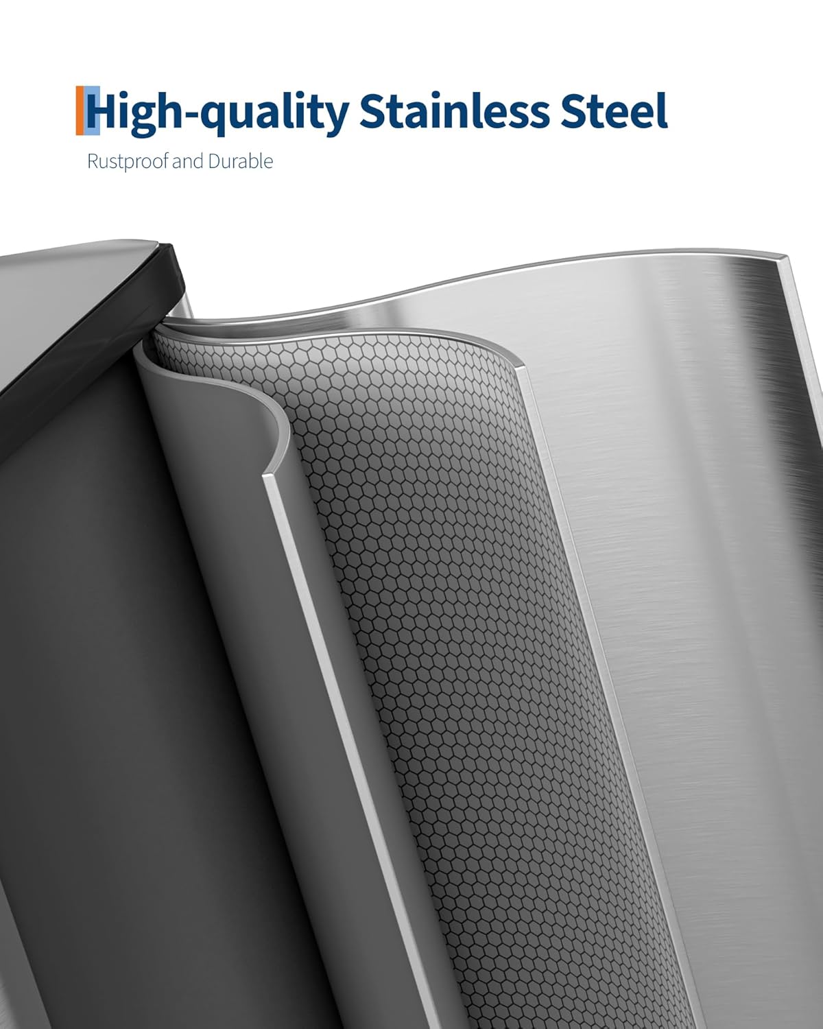 Garvee Dual Compartment Kitchen Step Trash Can, 2 x 10.6 gal, Silver