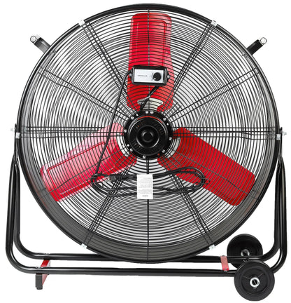 Hyper Tough 30 Inch 2-Speed High Velocity Tilted Drum Fan - Red & Black