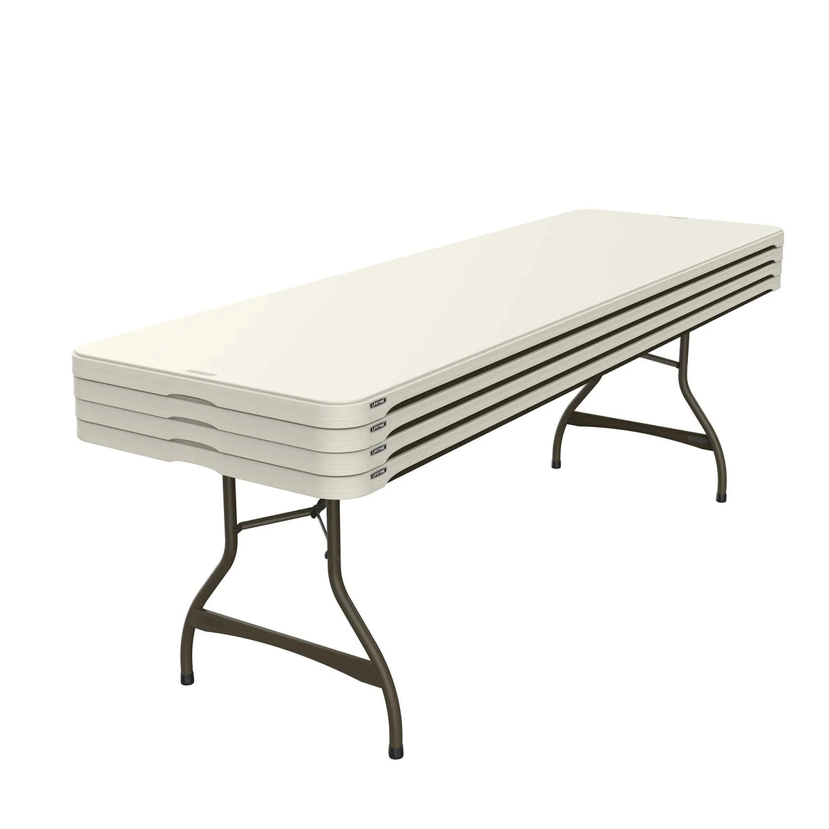 Lifetime 8 Foot Rectangle Nesting Folding Tables, Almond, Set Of 4 - 80707