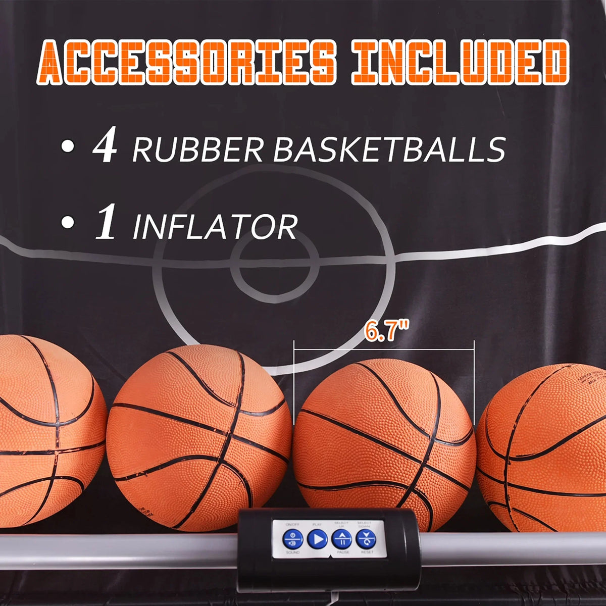 Costway Double Shot Electronic Basketball Arcade Game, 8 Game Modes, 4 Balls, Grey