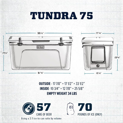 YETI Tundra 75 Cooler, Desert Tan - 100.75010000